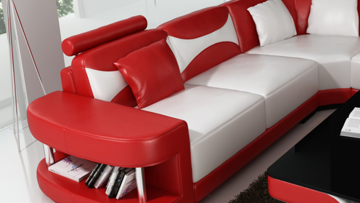 Luxury corner sofa upholstery couch living landscape U-shape - leather sofas