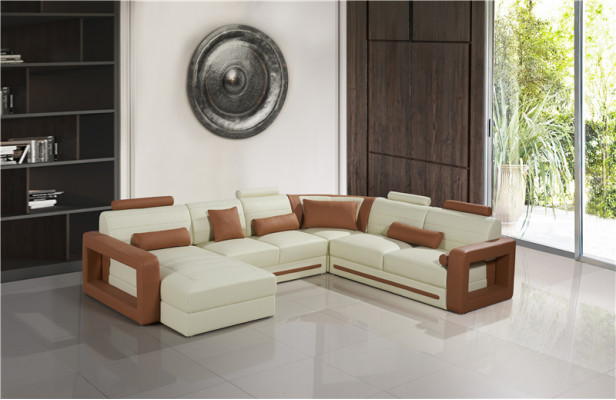 Designer couch U shape corner sofa upholstered couch leather sets living landscape new