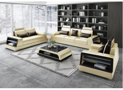 Leather sofa couch set upholstery 3+1+1 seater couches sofa design leather new