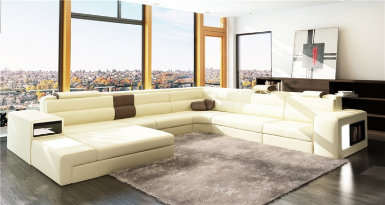 Couch living landscape corner suite design modern sofa U-shape leather