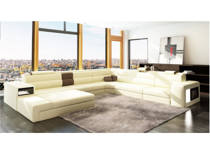 Couch living landscape corner suite design modern sofa U-shape leather