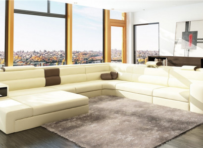 Couch living landscape corner suite design modern sofa U-shape leather