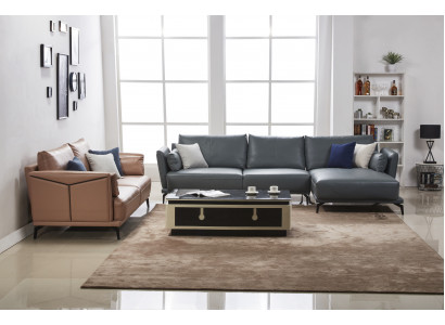 Modern sofa corner set L-shaped upholstered seat corner couch 2-seater group