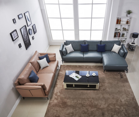 Modern sofa corner set L-shaped upholstered seat corner couch 2-seater group