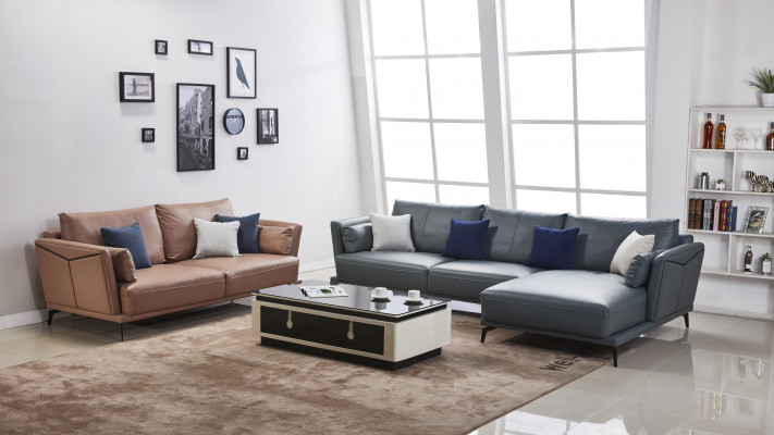 Modern sofa corner set L-shaped upholstered seat corner couch 2-seater group