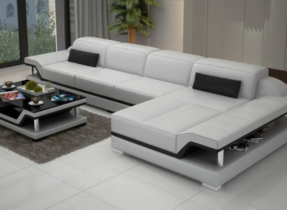 Design corner sofa L-shape couch leather sofas white living area couches