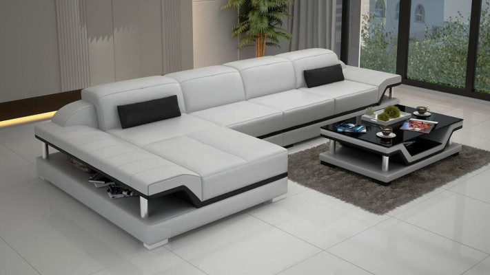 Design corner sofa L-shape couch leather sofas white living area couches