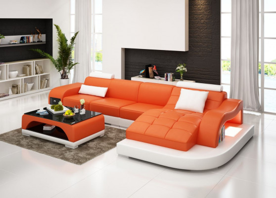 Corner sofa leather sofa couch upholstery corner seating living landscape set L-shape