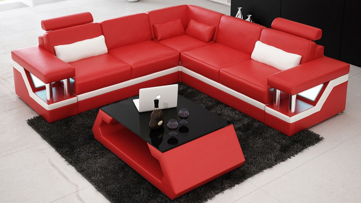 Corner sectional leather sofa living area set design modern sofa L-shape