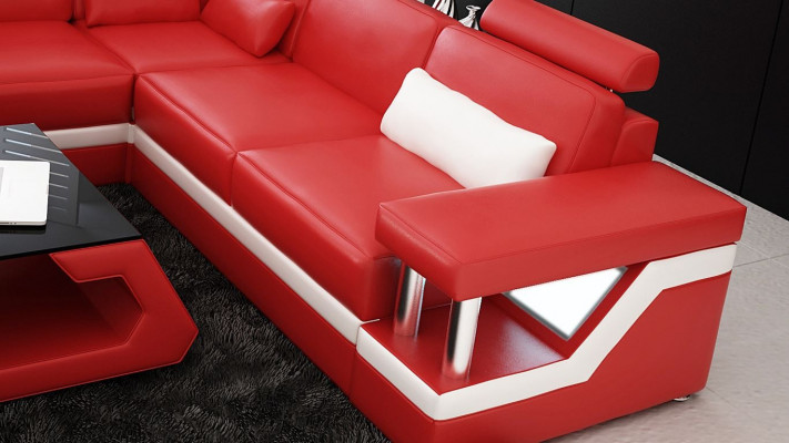 Corner sectional leather sofa living area set design modern sofa L-shape