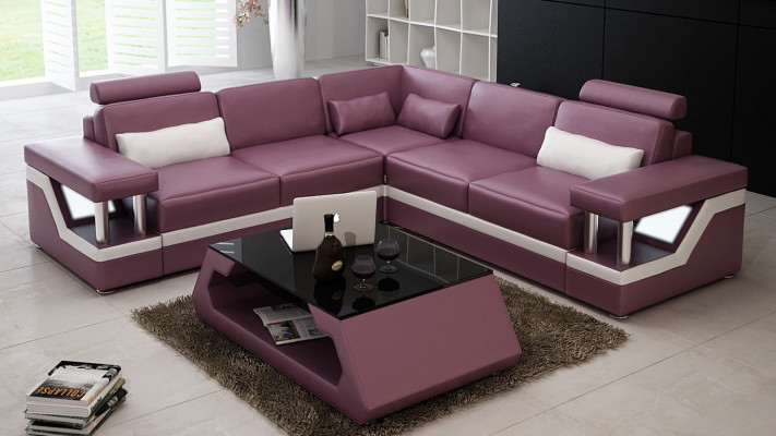 Corner sectional leather sofa living area set design modern sofa L-shape
