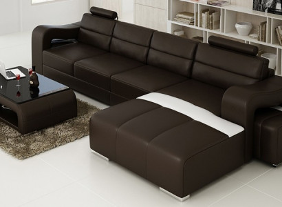 Couch Upholstery Set Living Area Design Corner Sofa Leather New L Shape