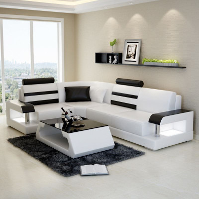 Corner sofa leather couch upholstery corner seating living landscape set L shape