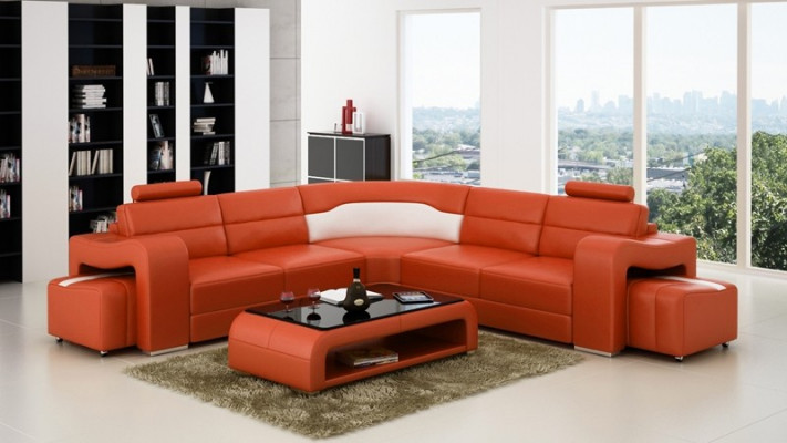 Sectional sofa couch upholstered living landscape leather corner sofas decoration set