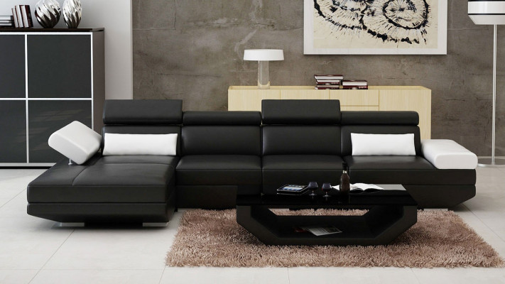 Leather sofa L-shaped couch living landscape corner sofa set design modern