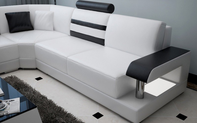 Corner sofa leather couch upholstery corner seating living landscape set L shape