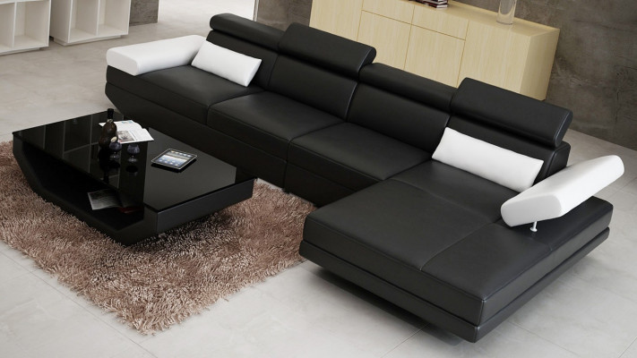 Leather sofa L-shaped couch living landscape corner sofa set design modern