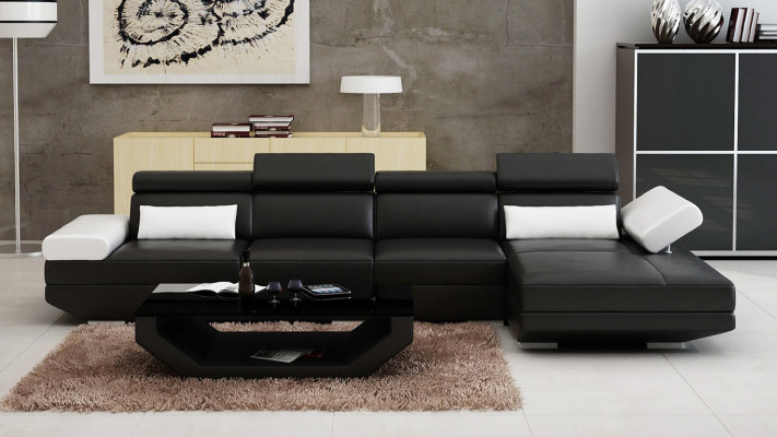 Leather sofa L-shaped couch living landscape corner sofa set design modern