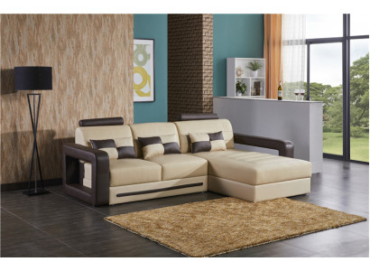 Sectional L-shaped sofa couch upholstered set living landscape leather sofa