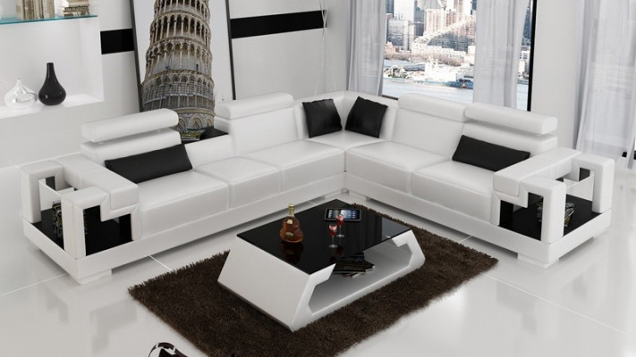 Corner sofa couch upholstery living area leather corner sofas set L-shape new