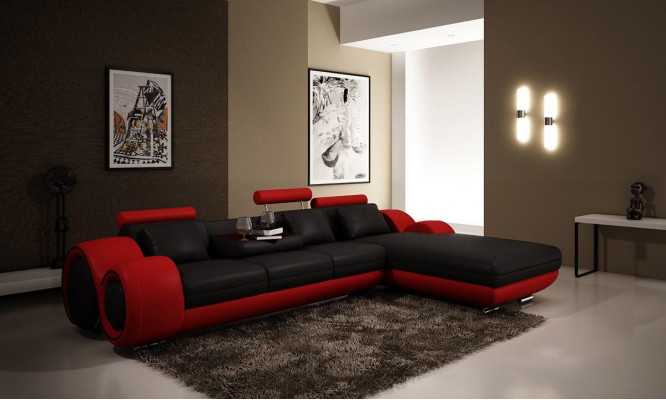 Corner sofa couch upholstered living landscape leather corner sofa set