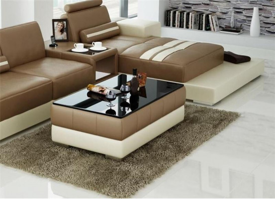 Coffee table design living room leather coffee glass couch upholstery decor side table