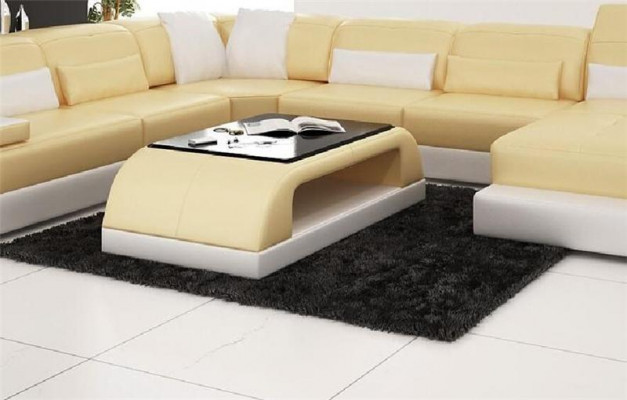 Leather coffee table, modern table, modern glass table, design tables, glass.