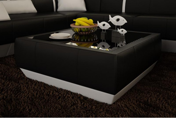 Padded sofa tables black coffee table glass table side modern