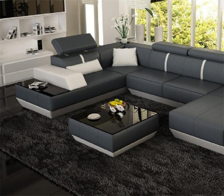 Padded sofa tables black coffee table glass table side modern