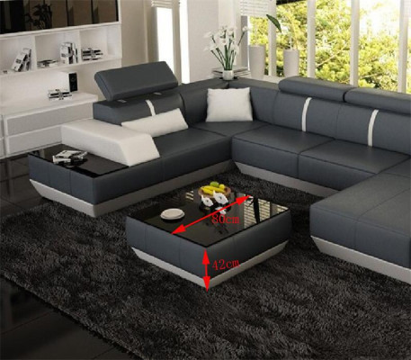 Padded sofa tables black coffee table glass table side modern