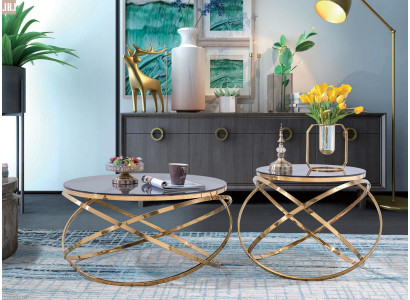 Side couch table round tables round sofa metal faux marble designer luxury