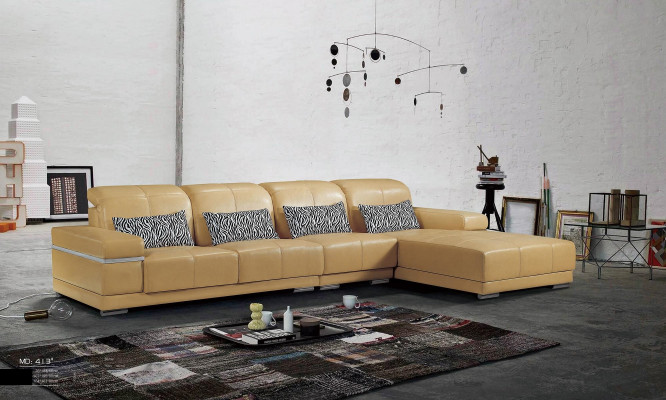 Corner sofa leather seat cushion set living room landscape sofas