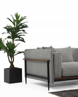 Sectional Sofa L-Shape Sofa Grey Modern Fabric Design Living Room Polyester XXL