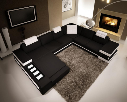 Design Corners Big XXL Upholstered Corner Sofa Couch Leather Sofa Suite