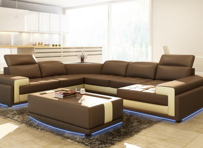 Leather sofa couch living landscape corner sofa modern corner suite design decor