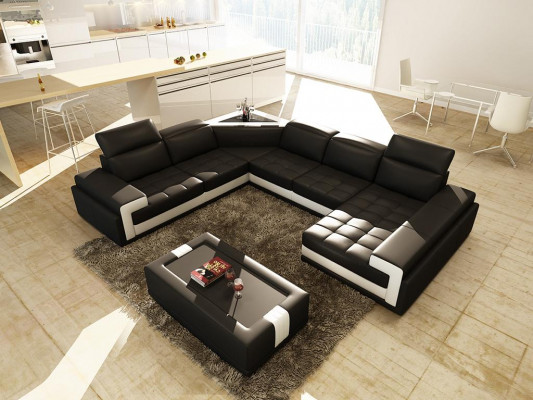 Leather sofa couch living landscape corner sofa modern corner suite design decor