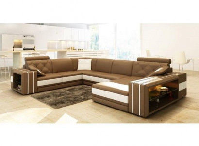 Sectional landscape corner sofa leather sofa couch upholstery seating corner suite DonbassB