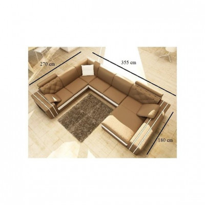 Sectional landscape corner sofa leather sofa couch upholstery seating corner suite DonbassB