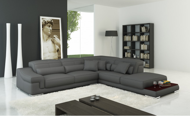Multi-function reclining sectional leather sofa couch upholstered corner seating set