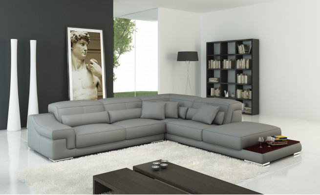 Multi-function reclining sectional leather sofa couch upholstered corner seating set