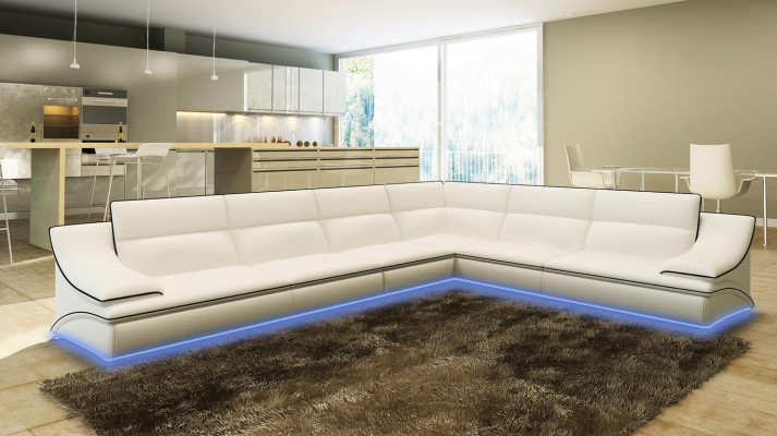 Leather sofa living landscape corner sofa XXL upholstered corner seating couch set