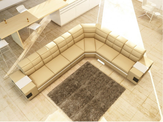 Leather sofa designer sofa corner sofa couch upholstered sofa corner suite with lighting