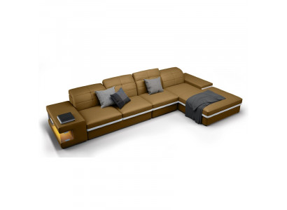 Corner sofa couch L-shaped couch upholstered designer leather XXL leather sofa