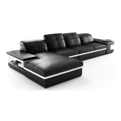 Corner sofa couch L-shaped couch upholstered designer leather XXL leather sofa