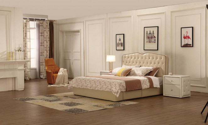 Modern design hotel beds bed XXL luxury double leather Chesterfield