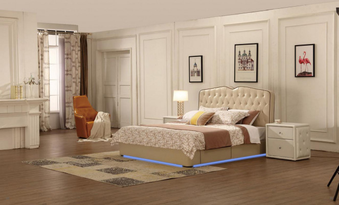 Modern design hotel beds bed XXL luxury double leather Chesterfield