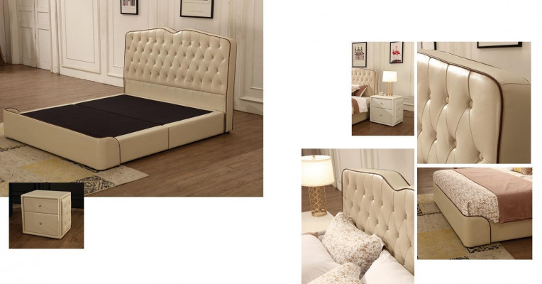 Modern design hotel beds bed XXL luxury double leather Chesterfield
