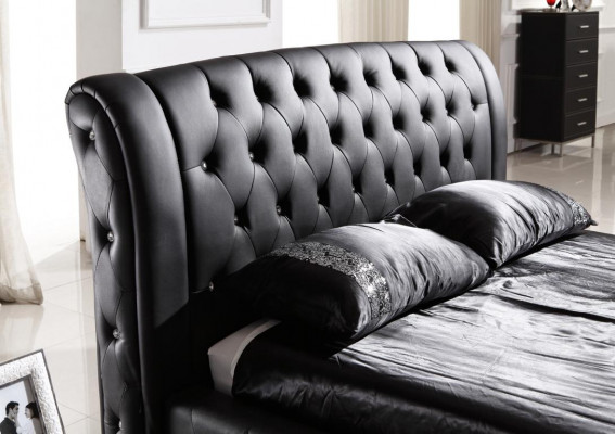 Modern hotel design bed XXL beds luxury double leather Chesterfield