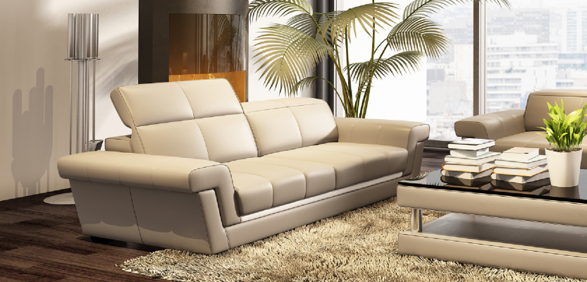 Leather sofa couch landscape 3-seater design modern sofa 5136_3ER