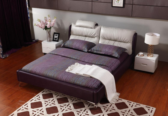 Modern luxury design bed XXL beds style decor hotel double leather 140 160